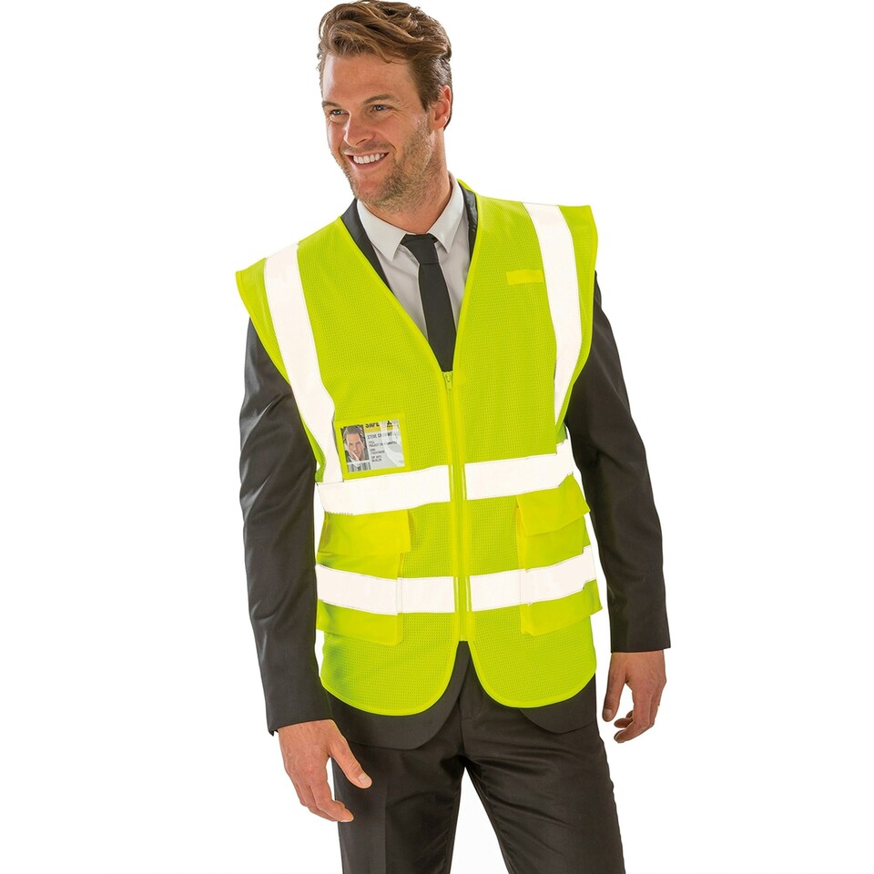 image 1 of SAFE-GUARD By Result Unisex Adult Executive Safety Vest - Fluorescent Yellow - L