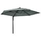 image 1 of Outsunny Wall-Mounted Parasol Patio Umbrella with Hand to Push System Grey