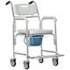 image 6 of HOMCOM Personal Mobility Assist Waterproof Shower Commode Wheelchair Grey Grey