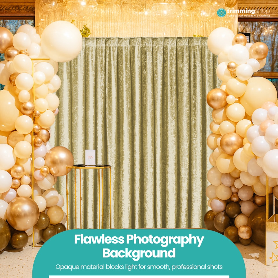 image 1 of 3x3m Crushed Velvet Backdrop, 8cm Rod Pocket Photography Background
