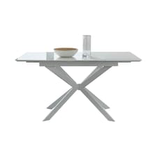 Furniturebox Lira 120cm Rectangular Extending White High Gloss 4 6 Seat Dining Table