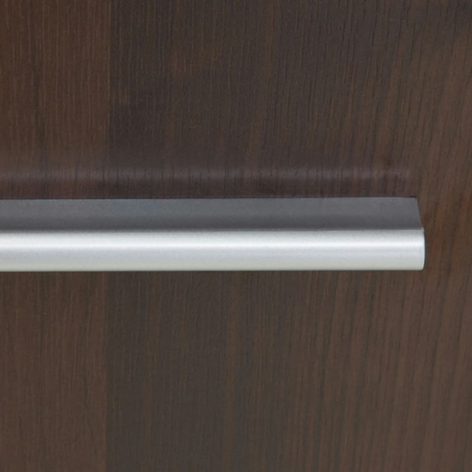 image 1 of Imperial Tall 1 Door 2 Drawer Narrow Cabinet in Dark Mahogany Melamine