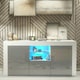 image 6 of TV Unit 145cm Grey Gloss Doors Free LED White Matt Media Cabinet | White | Grey | One Size | 1