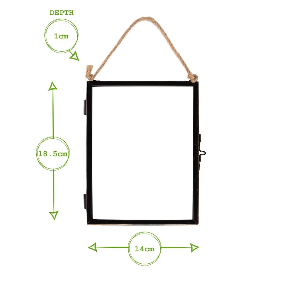 image 1 of Nicola Spring Hanging Metal Photo Frame - 5" x 7" - Black
