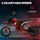 image 10 of HOMCOM 24V Kids Electric Motorbike with Twist Grip Throttle, Music, Horn, 12 Pneumatic Tyres, Max Speed 16kmithh, for Ages 8-12 Years - Red