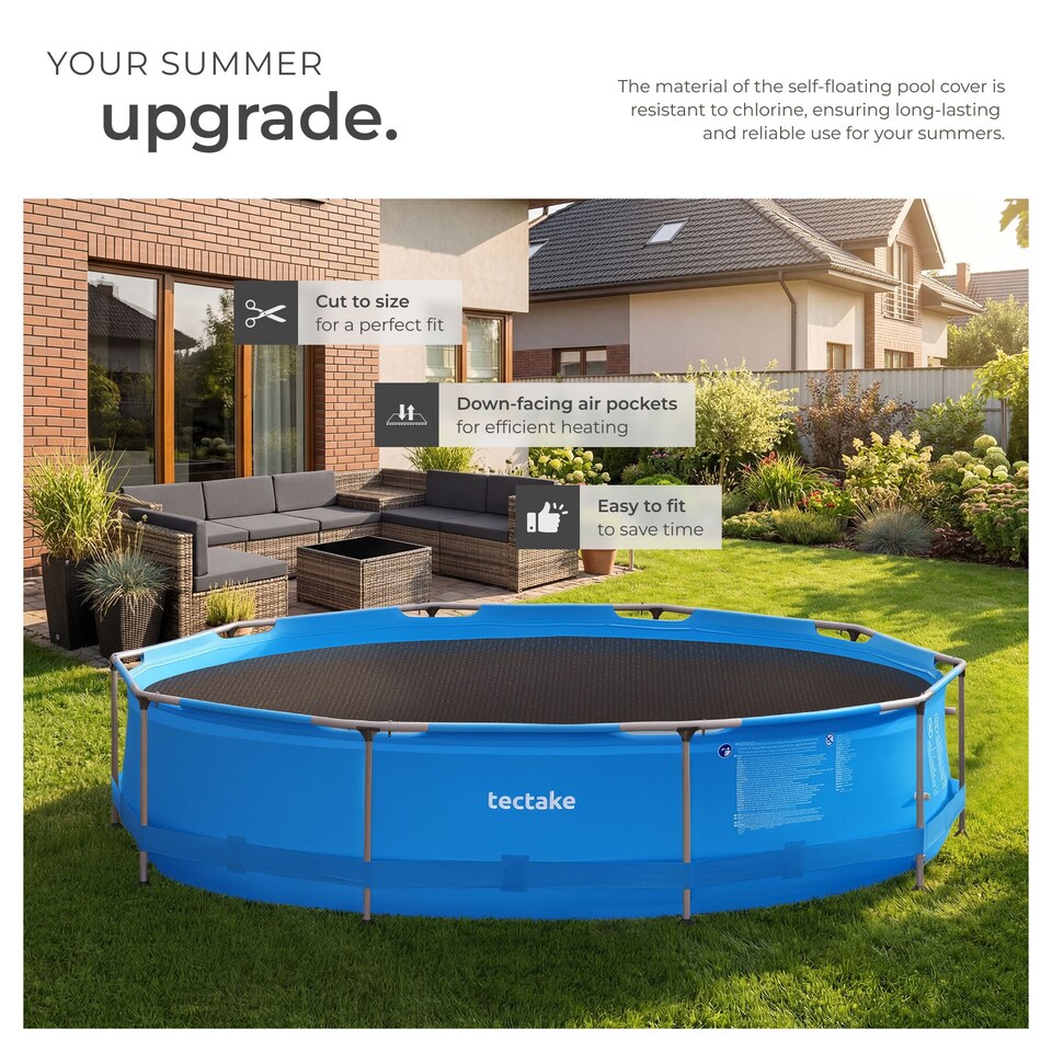 image 1 of Pool Solar Cover to Protect and Warm Round Swimming Pools | Black | black | 1