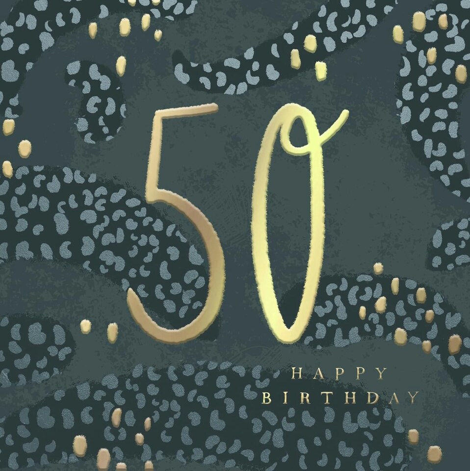image 1 of Dots Design Contemporary Luxury Foiled 50th Birthday Card