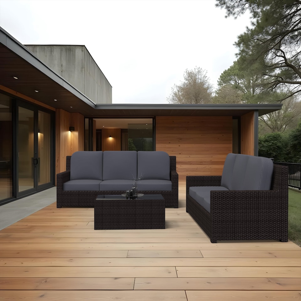 image 1 of Covers&All Outdoor 5 in Seat / Back Cushion with Highly Durable Cover Rite Fabric, 22 in W x 24 in L x 5 in Thick, Grey