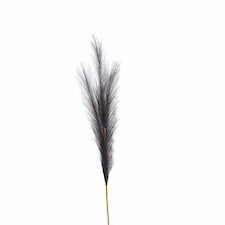 Faux Pampas Grass Stem Artificial Plant - Fabric/Plastic - L30 x W30 x H85 cm - Grey