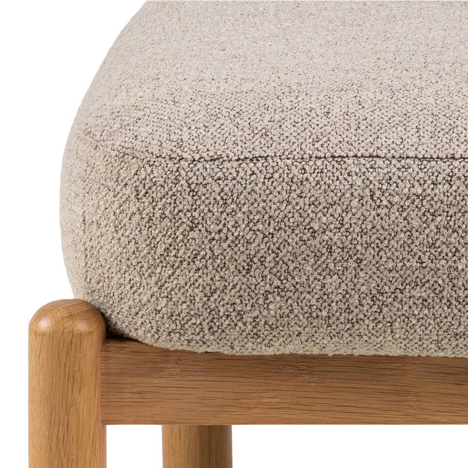 image 1 of Burley Lounge Chair in Beige Fabric and Oak