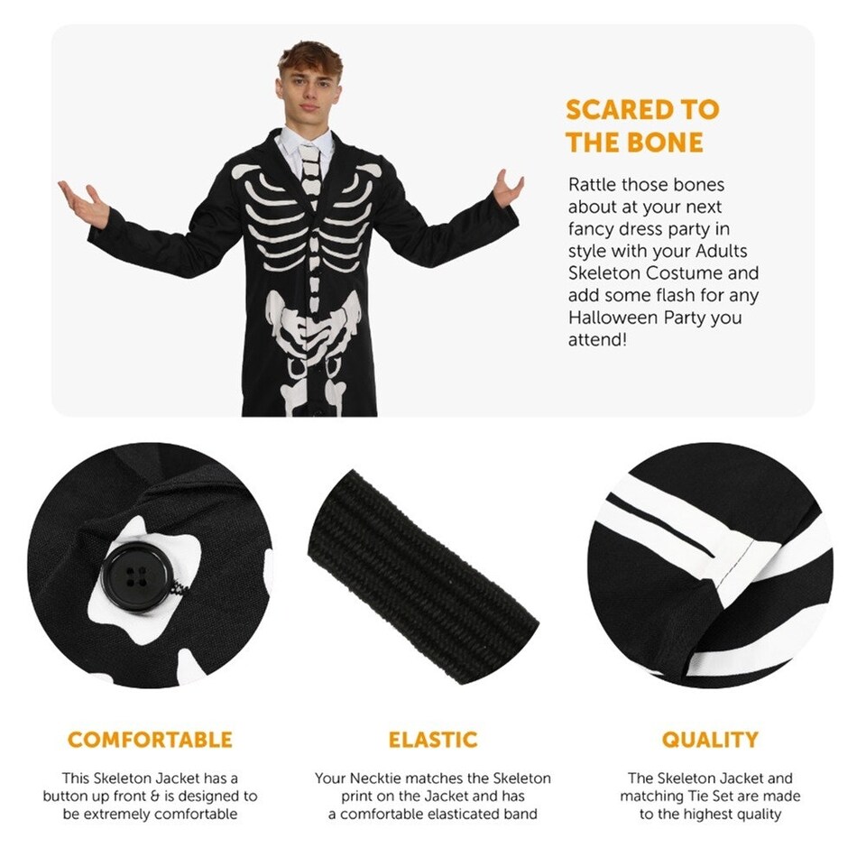 image 1 of Skeleton Costume Black | M