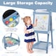 image 6 of COSTWAY Foldable Easel Kids 3-in-1 Double-sided Art Easel w/Chalkboard-Blue