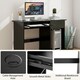 image 3 of COSTWAY Computer Desk Workstation Laptop Table w/Drawer Black Black