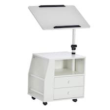 HOMCOM Functional Swivel Bedside Table End Table Side Table for Living Room Nightstand for Bedroom