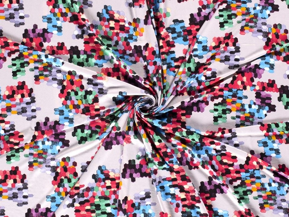 Multicoloured Viscose Jersey Stretch Knit Fabric for Dressmaking, 150cm / 59" Wide - per metre