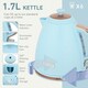 image 3 of HOMCOM Kettle and Toaster Set 1.7L Kettle & 2 Slice Toaster Set, Light Blue