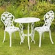 image 3 of Bistro Set Outdoor Patio Garden Furniture Table and 2 Chairs Metal