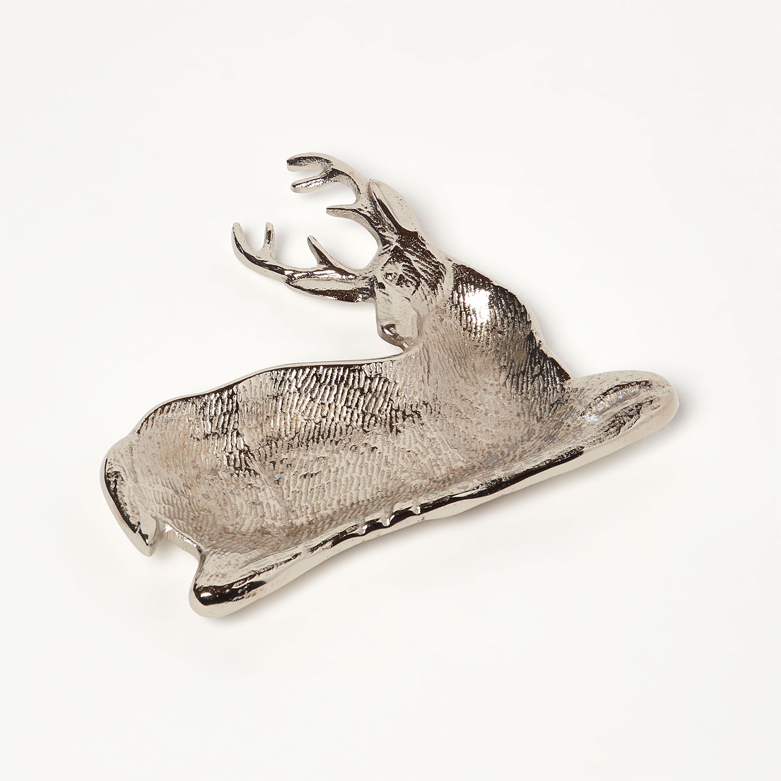 Homescapes Silver Reindeer Decorative Tray & Centrepiece Bowl