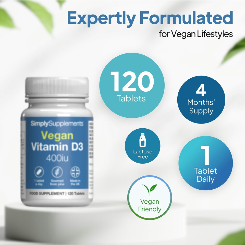 image 1 of Vegan Vitamin D3 400iu - 120 Tablets