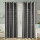 image 1 of Homescapes Cotton Rajput Ribbed Charcoal Grey Curtain Pair - 66 x 72" Drop Grey