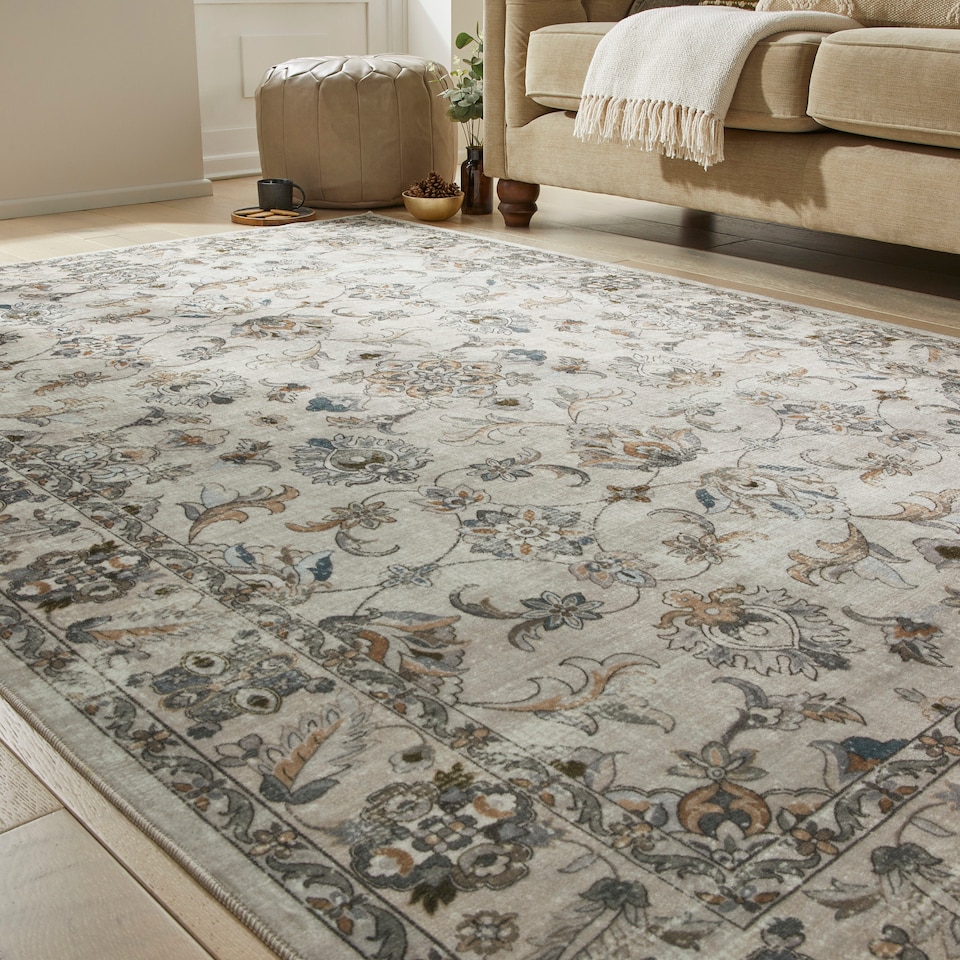 image 1 of Concept Looms Liberty LIB204 Taupe   Washable Non-Slip Velvet-Feel Rug, 300cm x 200cm