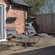 image 3 of Pack of 2 Multi Position Garden Gravity Relaxer Chair Sun Loungers with Sun Canopy in Grey | Grey | Grey