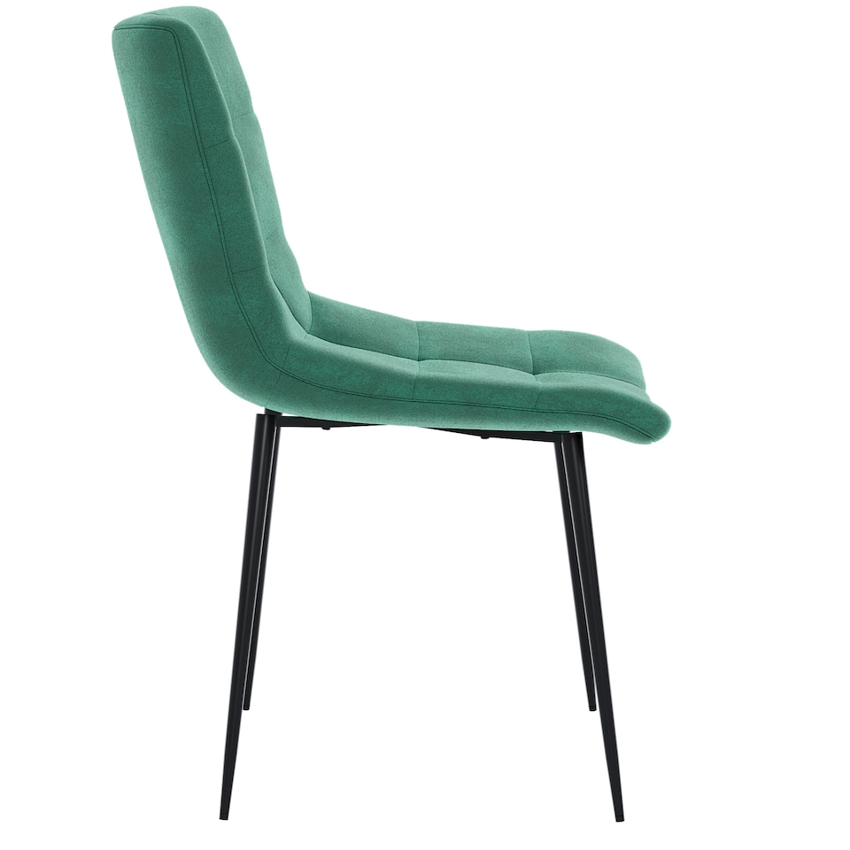 image 1 of Vida Designs Richton Set of 2 Dining Chairs Upholstered Fabric Padded Chair, Green | Green | Green