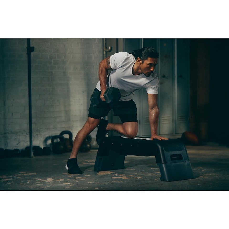 image 1 of Adidas HIIT Deck - Configurable HIIT Step and Weight Bench, Resistance Tube and Skipping Rope Included, Black. | Black | BLACK | adult