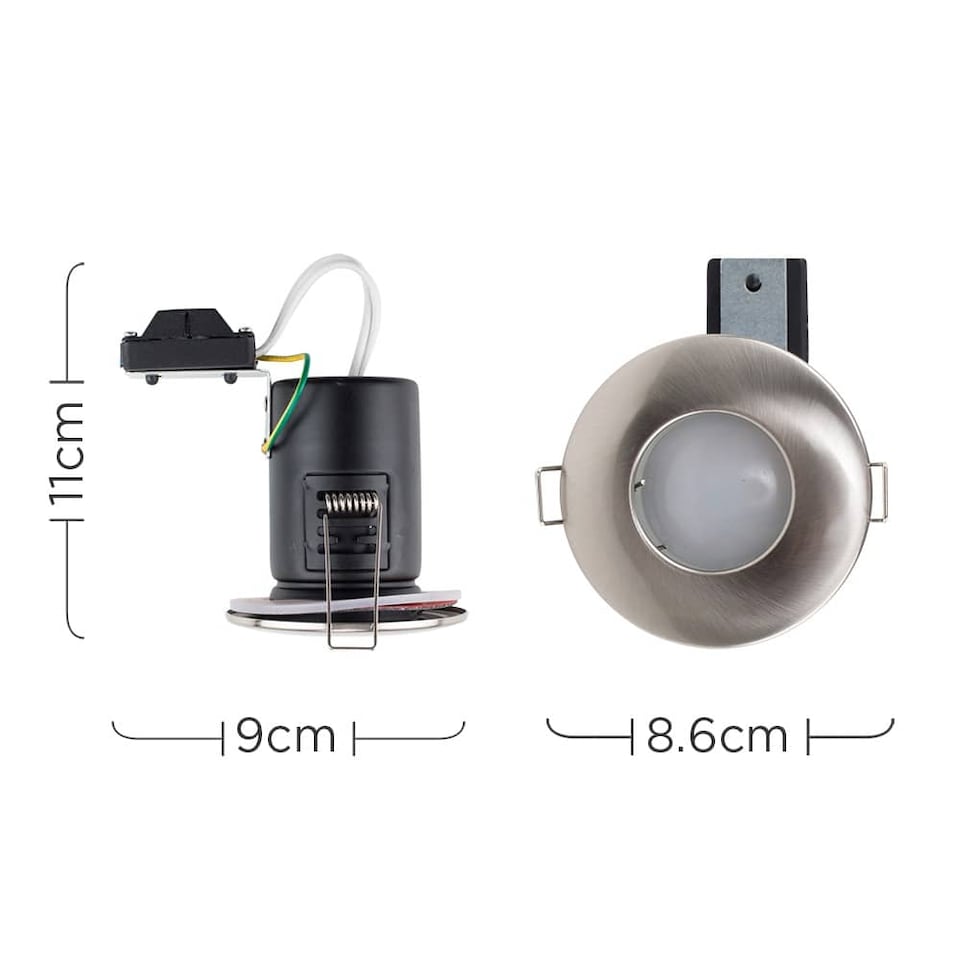 image 1 of ValueLights 4 Pack Fire Rated IP65 Chrome Downlights Cool White Bulbs | Chrome