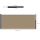 image 3 of Outsunny Side Awning Retractable, Privacy Screen, 400x160cm, Khaki | Brown | Khaki | 1
