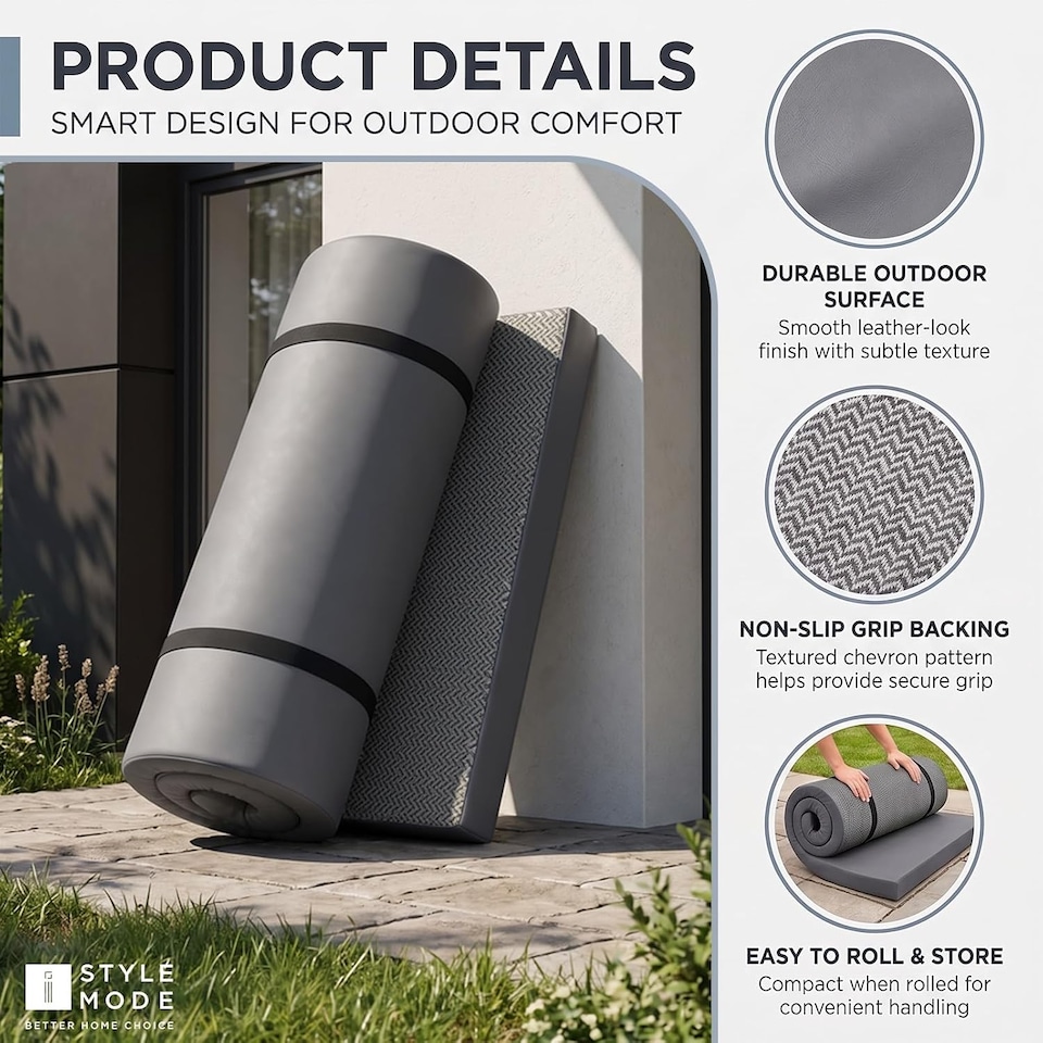 image 1 of Roll-Up Camping Mattress|Campervan Mattress Topper (190 × 75cm)