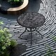 image 4 of Living and Home Garden Tempered Glass Marble Coffee Table - Black
