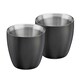 image 1 of Set of 2 Stainless Steel Espresso Coffee Cups – 90ml Double Wall Insulated Mini Drinking Mugs | Black | Black | 2
