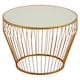 image 2 of Gold Finish Tapered Design Side Table,Bedside Table With Round Mirrored Top, Accent Table,Ideal For Lounge Gold