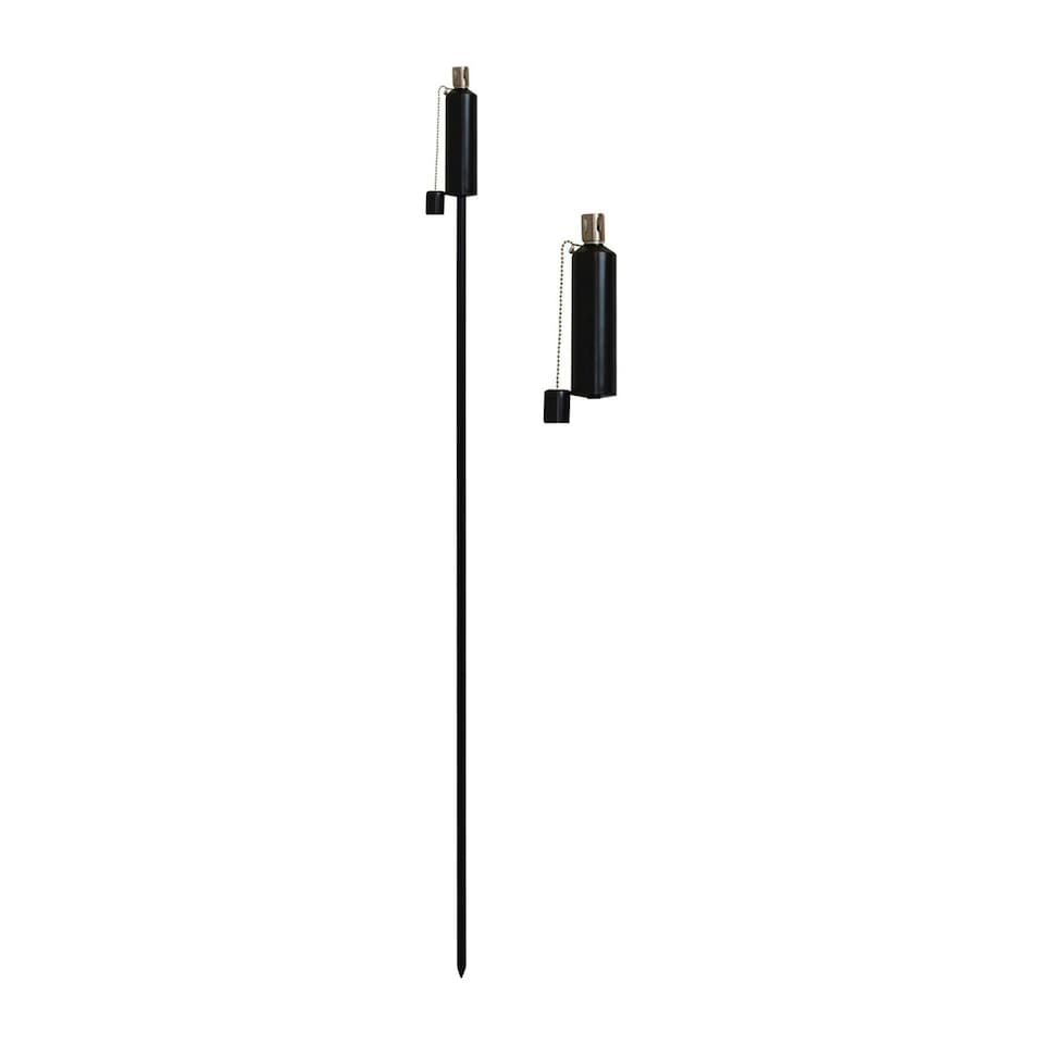 image 1 of Harbour Housewares Metal Garden Torch - Cylinder - Black