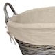 image 2 of Antique Wash Lined Laundry Basket | Grey | Grey