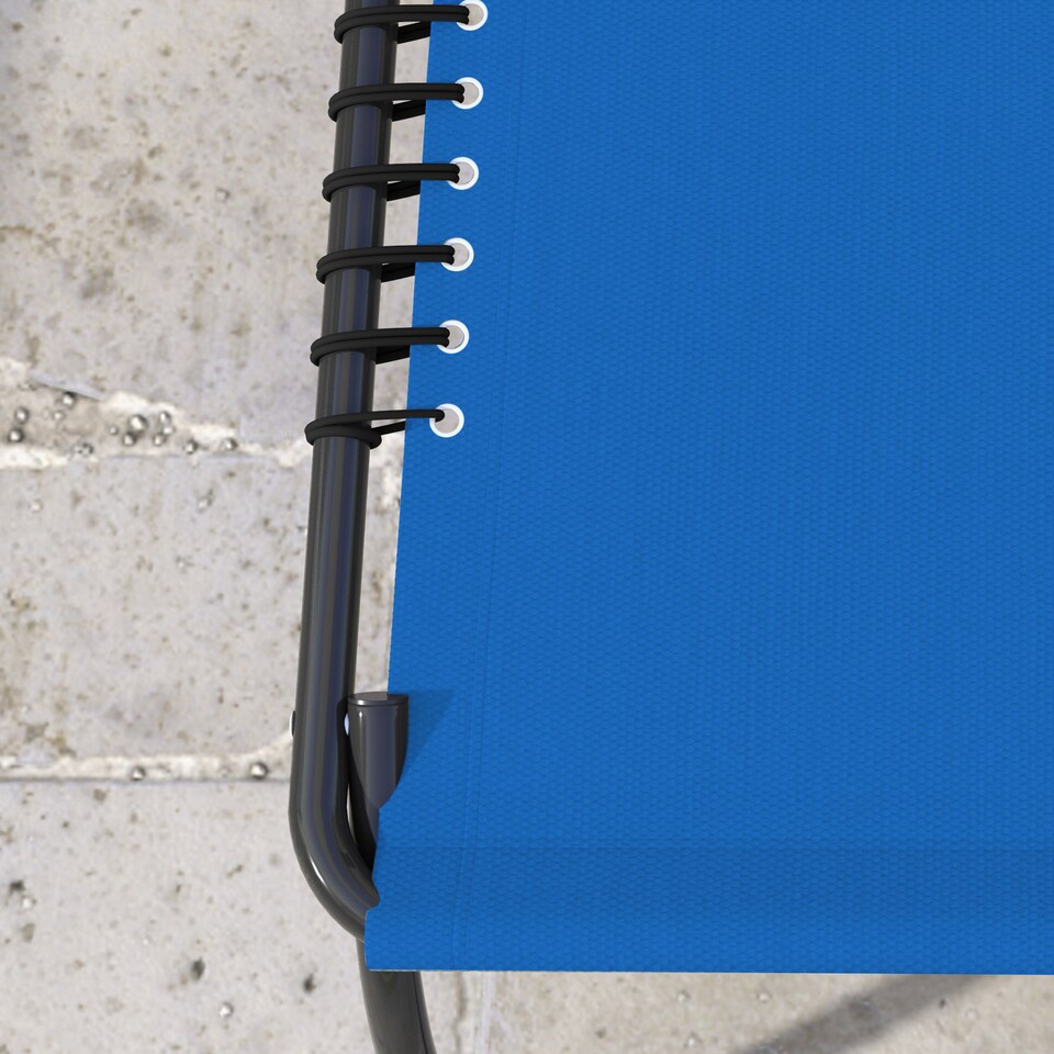 image 1 of Outsunny Foldable Sun Lounger, Outdoor 4 Level Adjustable Backrest Reclining Chaise Chair, Steel Frame Recliner Chair for Camping, Hiking, Navy Blue