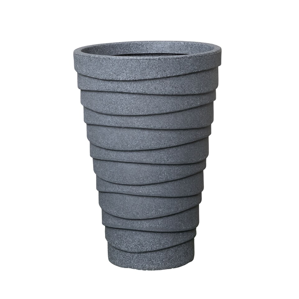 image 1 of 56cm Medium Round Grey Garden Patio Trojan Plant Pot