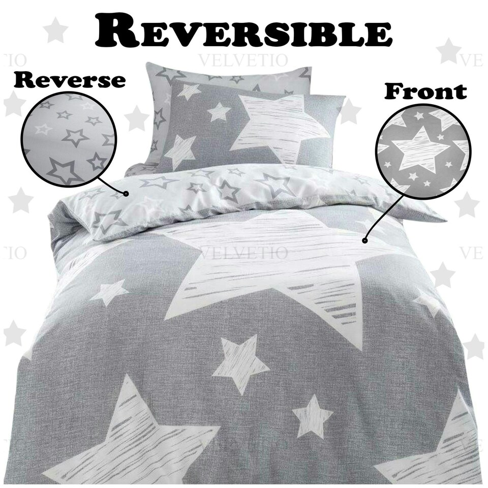 image 1 of VELVETIO Superstar Duvet Cover Set Soft Polycotton Reversible Kids Beddings Pink | Blush Pink | Double