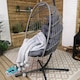 image 8 of Grey Hanging Egg Chair With Stand & Waterproof Cover | Grey | Grey