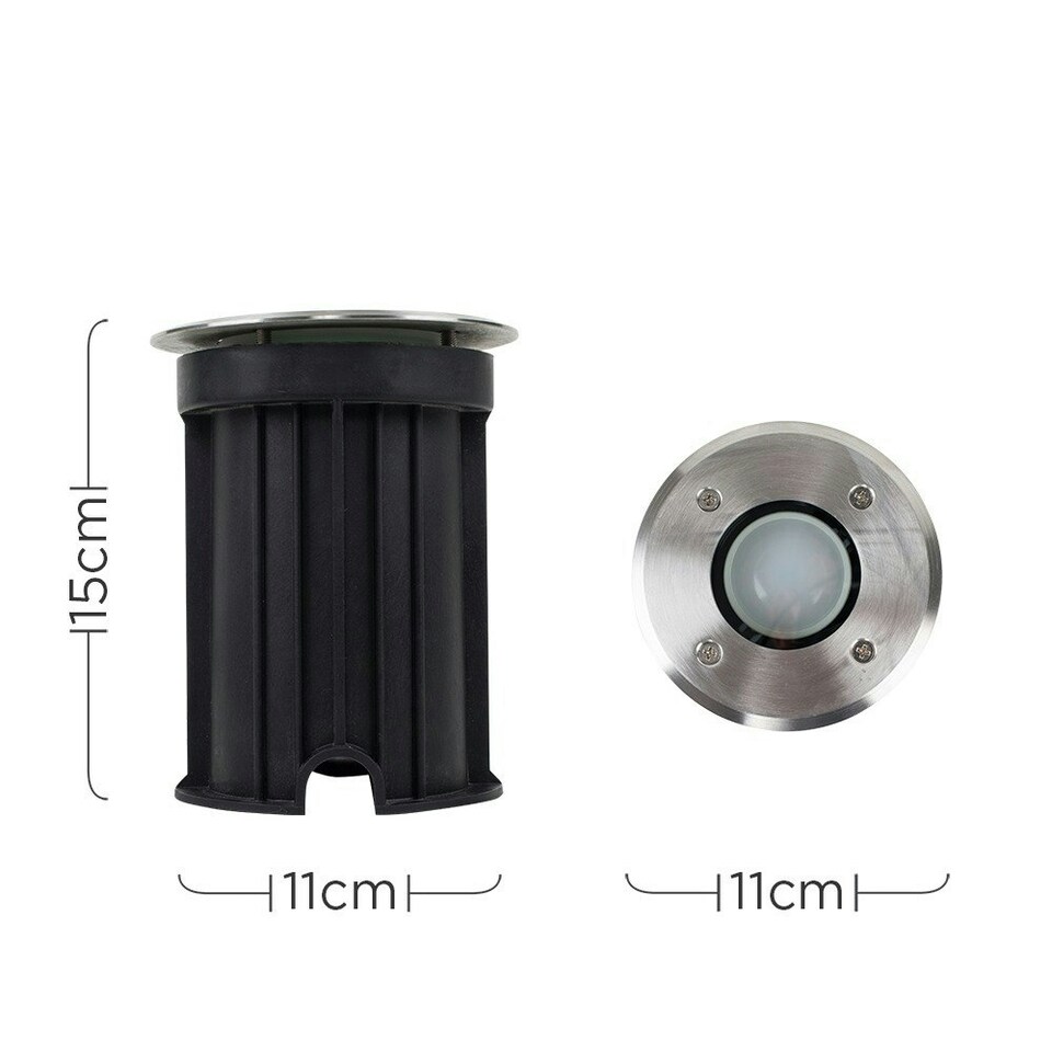 image 1 of ValueLights Set of 8 Silver Outdoor Walkover Lights with 5W Warm White Bulbs