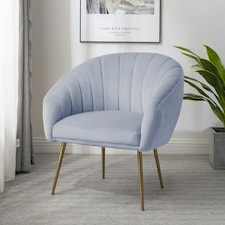 Helena Velvet Accent Chair - Light Blue