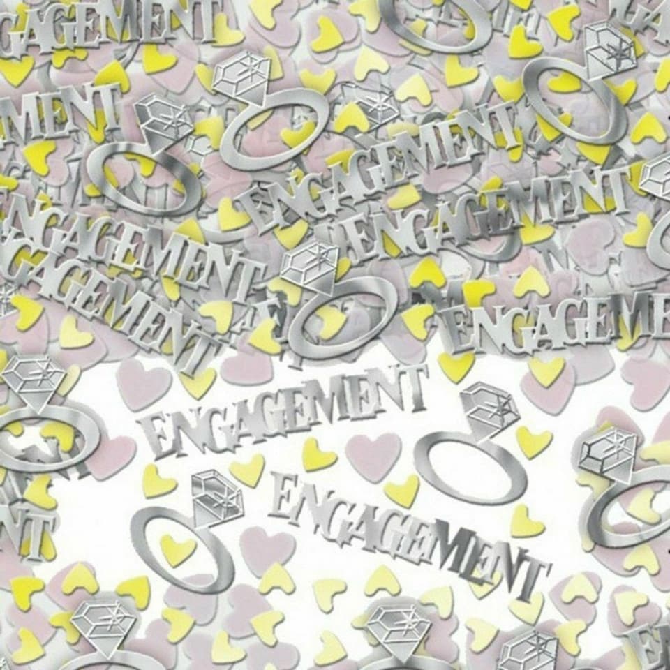 Amscan Engagement Confetti - Yellow/Silver/Purple - One Size