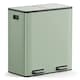 image 1 of VonHaus 60L Sage Green Kitchen Bin, Large 2 Compartment Recycling Bin (2 x 30L) Green