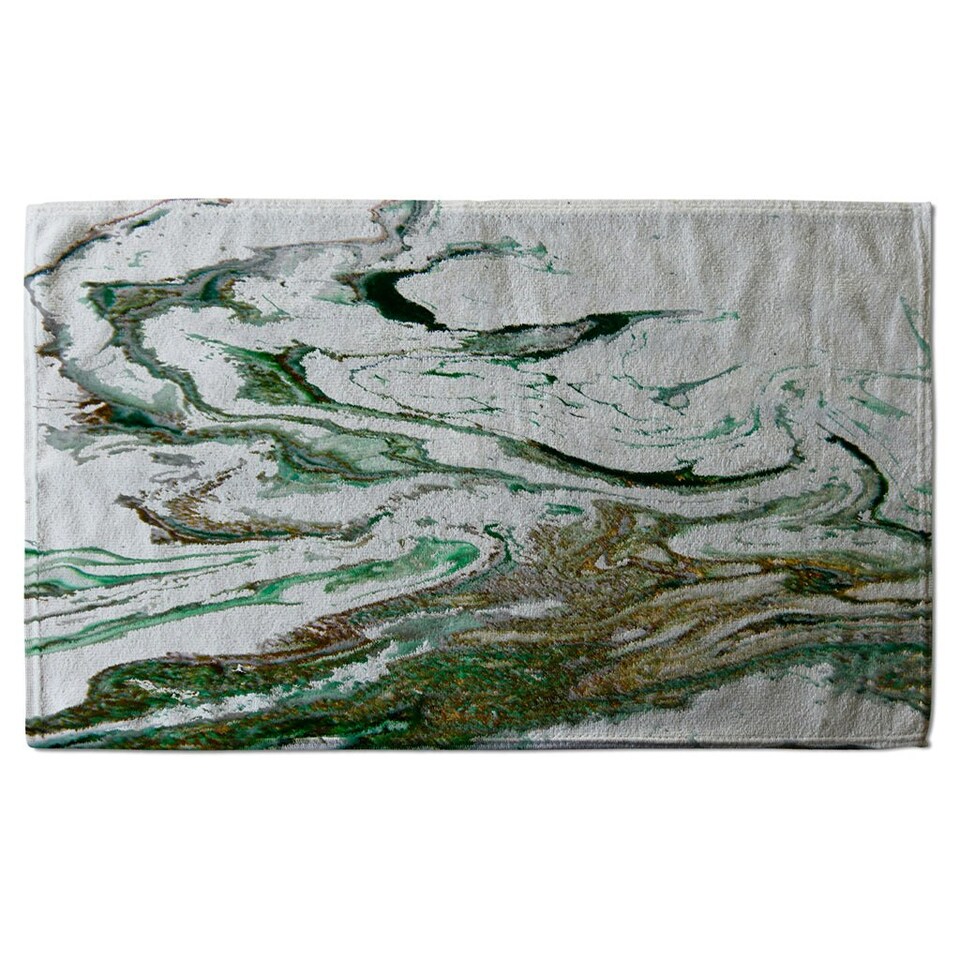 image 1 of Green & Gold Marble (Kitchen Towel)