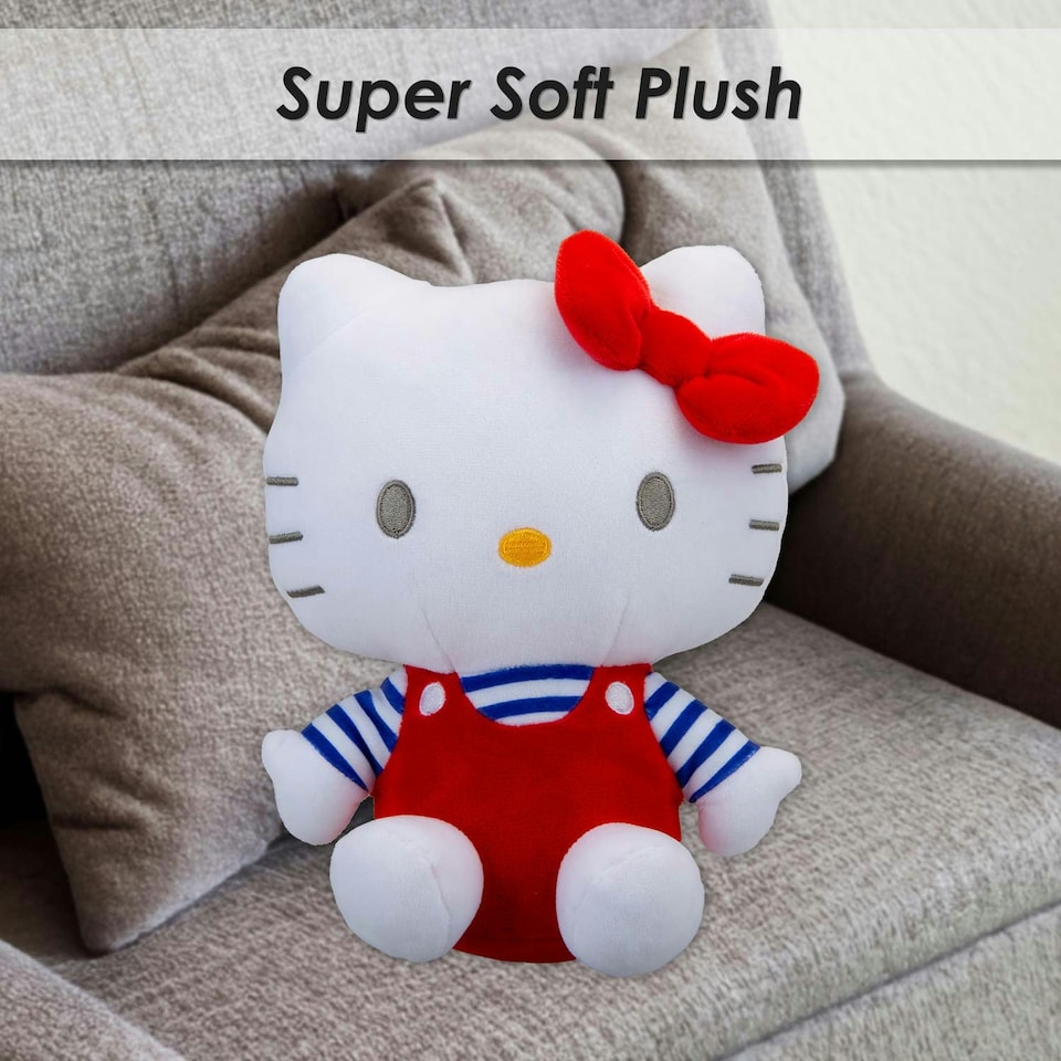 image 1 of Hello Kitty Soft Toy Plush Red Cute Character Plush Huggable Cuddly 23cm Red