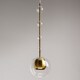 image 4 of Ros Modern Dome Pendant Ceiling Light Brass 1xGU10 Glass Shade