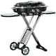 image 1 of Outsunny Foldable 2 Burner Gas BBQ Grill Trolley w/ Side Shelves Storage Pocket