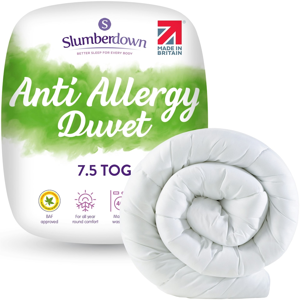 image 1 of Slumberdown Anti Allergy Duvet, 7.5 Tog, Single
