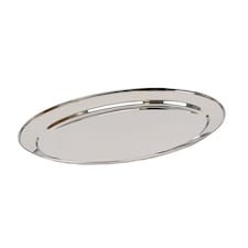 Argon Tableware Oval Stainless Steel Serving Platter - 40cm x 27cm